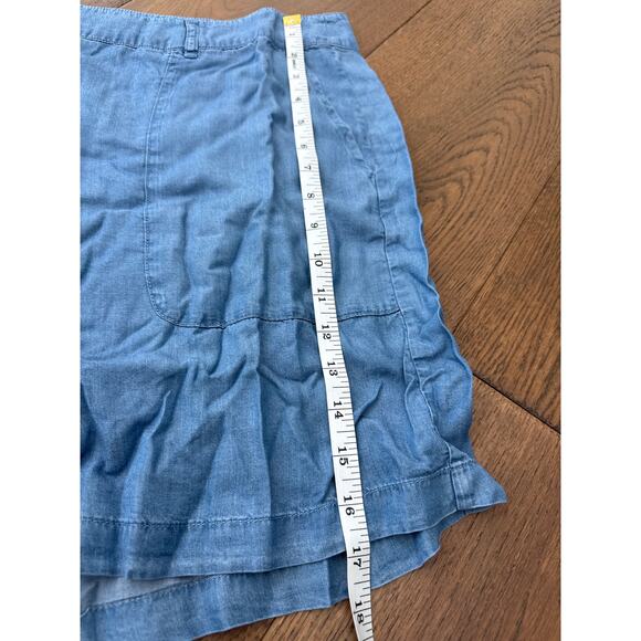 ModCloth Denim Chambray Shorts Blue High Waisted Lightweight Preppy Sz 26 NWT - Picture 9 of 10